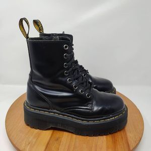 Dr. Martens Jadon Platform Boots- Womens- Size 5- Black Polished Leather…